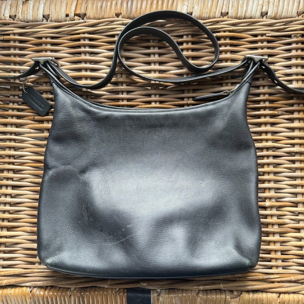 Vintage Coach 9148 Legacy Bag Black Leather Nickel Hardware Made In Costa Rica